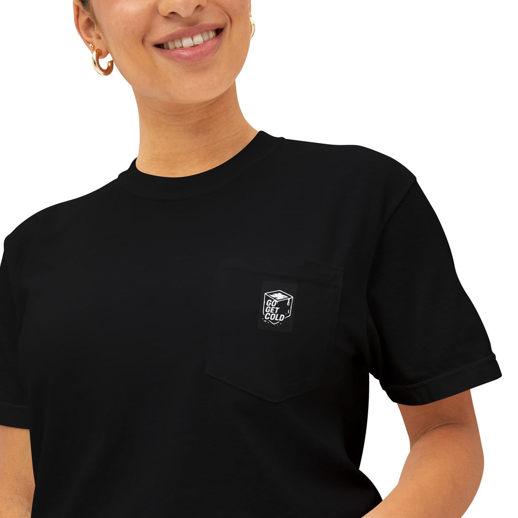 Go Get Cold ice cube logo Pocket T-Shirt | As Cold Plungers You Know When You Know.....just GO GET COLD