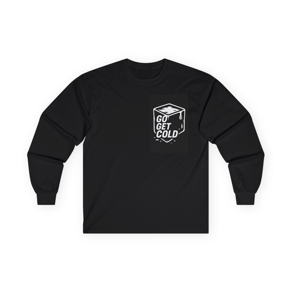 Unisex Ultra Cotton Long Sleeve Tee Go Get Cold ice cube logo T-Shirt | As Cold Plungers You Know When You Know.....just GO GET COLD